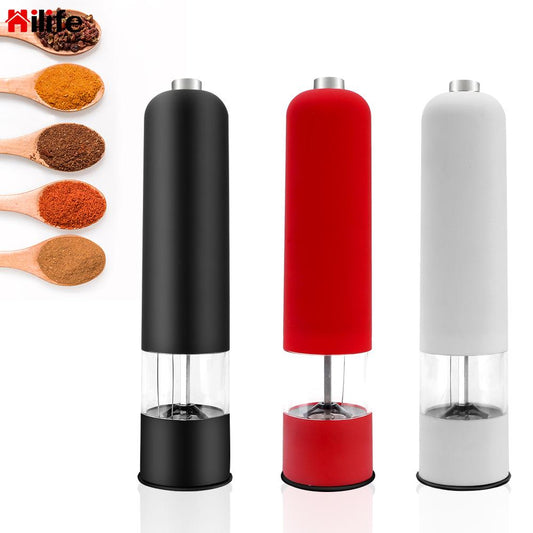 Electric Automatic Pepper Salt Mill Gadget Kitchen Tools Seasoning Bottle Spice Grinder Kitchen Accessories With LED Light