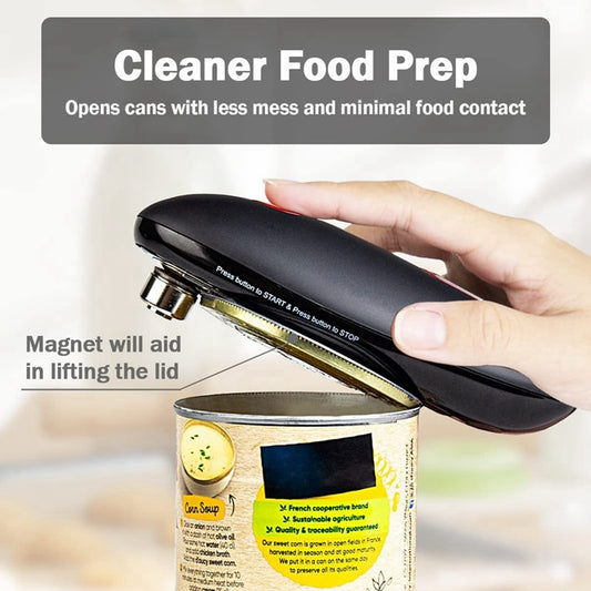 Electric Can Opener Mini One Touch Automatic Smooth Edges Jar Can Tin Touch No Sharp Edges Handheld Jar Openers Kitchen Bar Tool